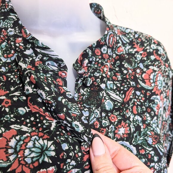 Rebecca Minkoff Tiered Floral Dress Womens S Ollie Dark Romantic Mini A Line - Picture 3 of 7